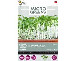 Buzzy® Microgreens, Mizuna Green - Snelle groei met pittige, mosterdachtige blaadjes
