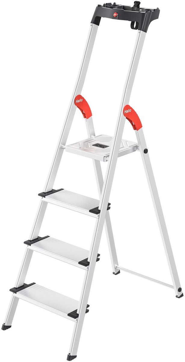 Trapladder Hailo L80, EN 131, met multifunctionele schaal en XXL-treden, tot 150 kg, div. varianten – foto 4