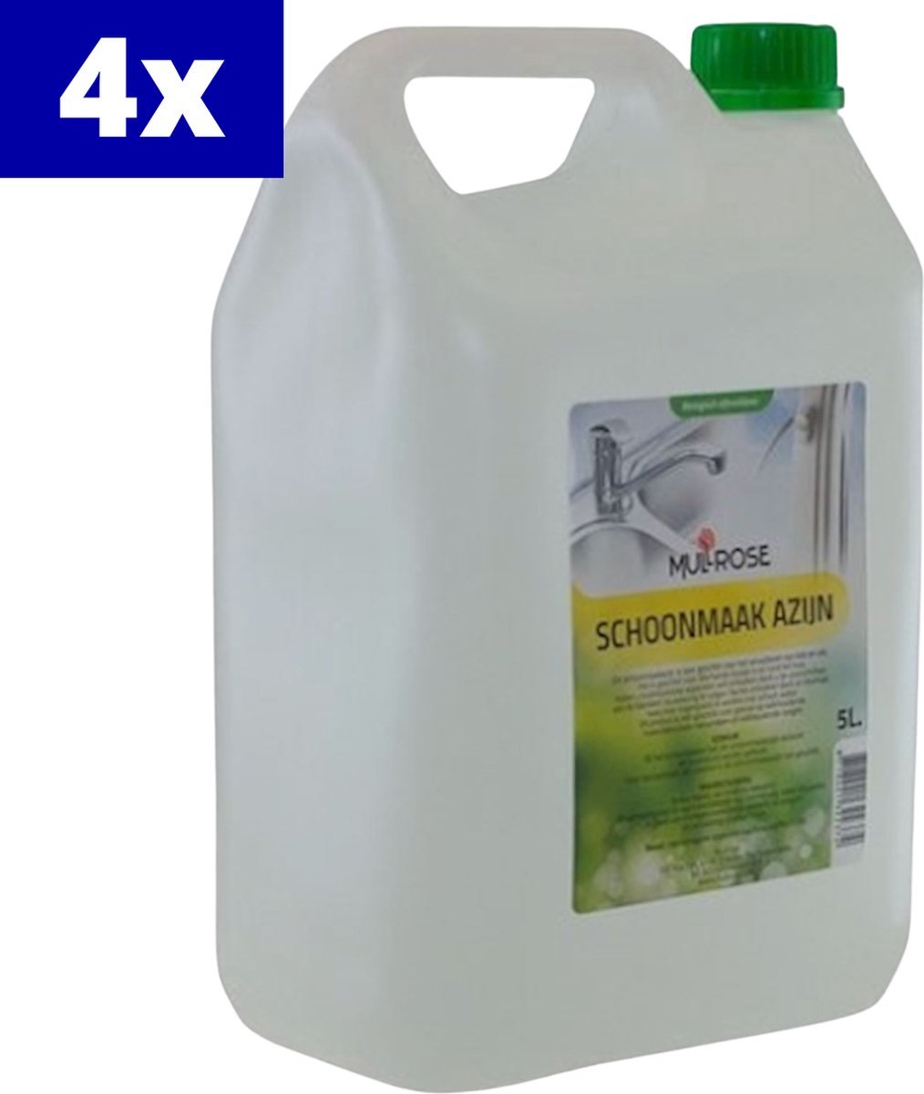 Schoonmaakazijn Mullrose 4 flessen à 5L (=20L) - Voordeelverpakking