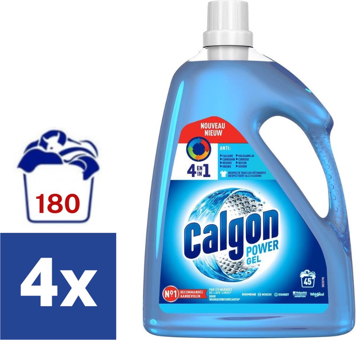 Calgon Ontkalkingsgel 4in1 Power - 4 x 2.25 l (180 wasbeurten)