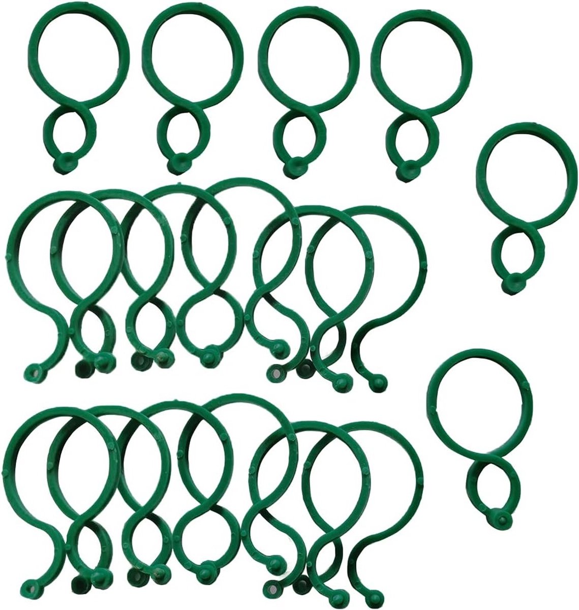 100 Stuks Tuinplant Klemmen voor Ondersteuning, Plastic Clips en Gedraaide Ringen voor Beplanting en Groei