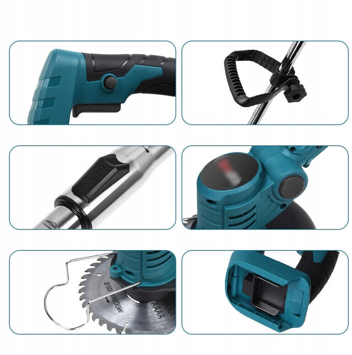 Accu Grasmaaier - 21V Elektrische Grasmaaier - Draadloze Grasmaaier met 2x6000mAh - 3 Messen & Verstelbare Hoogte - 900W Motor - Voor Tuin & Gazon – foto 8