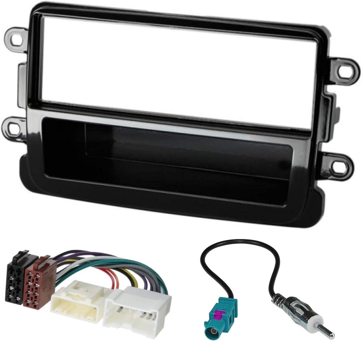 Radiopaneel Frame - Autoradio Kit - Auto Audio Installatie - Compleet Inbouwset - 1 DIN - Zwart