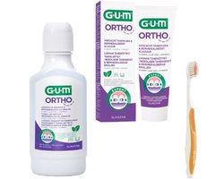 GUM Ortho Voordeelpakket - Mondwater + Tandpasta + Tandenborstel