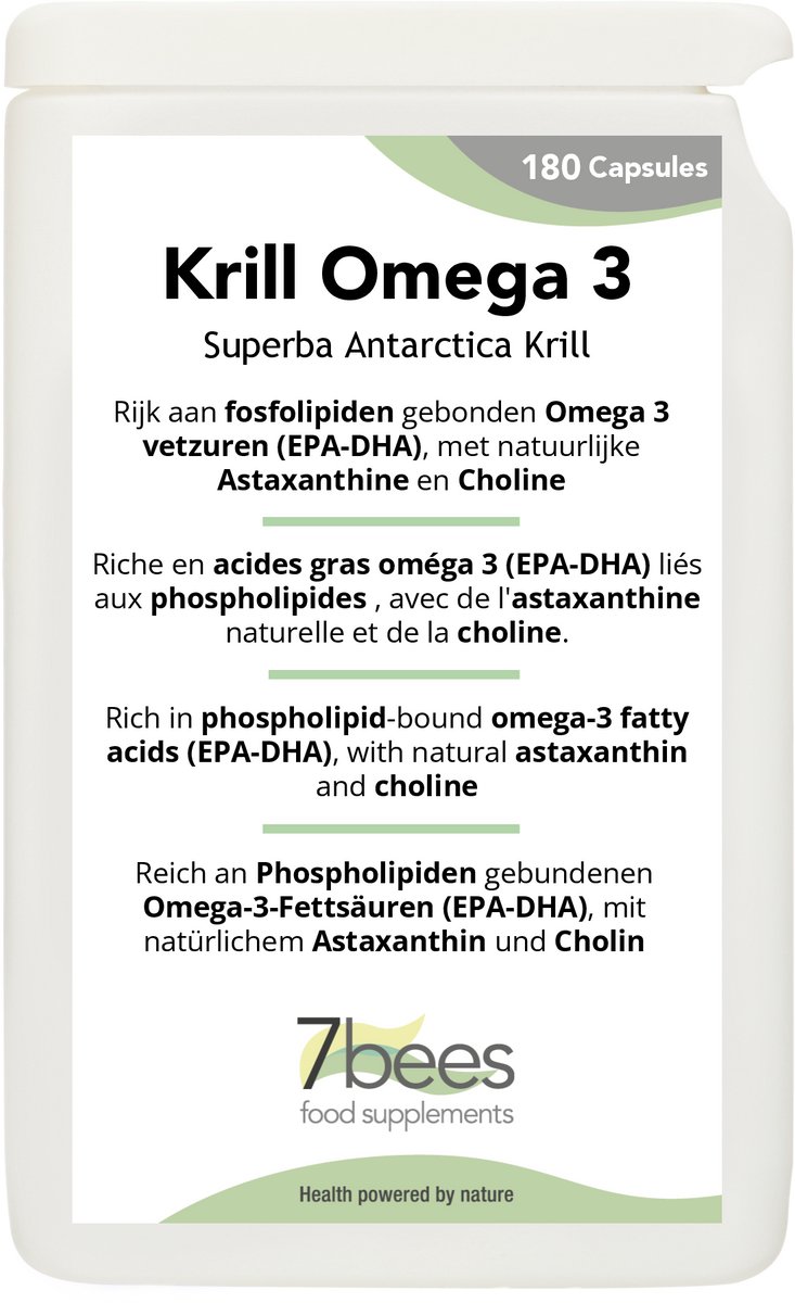 Krill olie Omega 3 500 mg - 180 Capsules - Visolie - Voedingssupplement