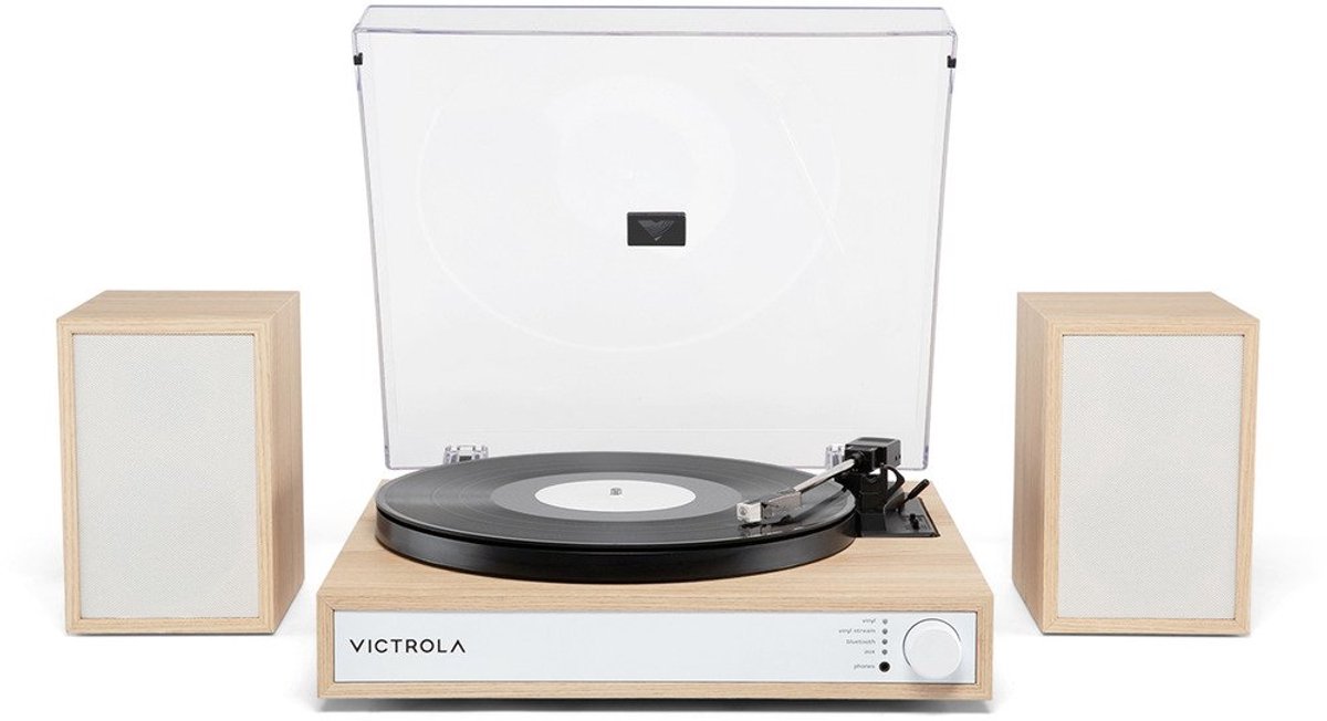 Victrola VTS-1300 Harmony Natural Platenspelerset met Bluetooth en Stereo Speakers