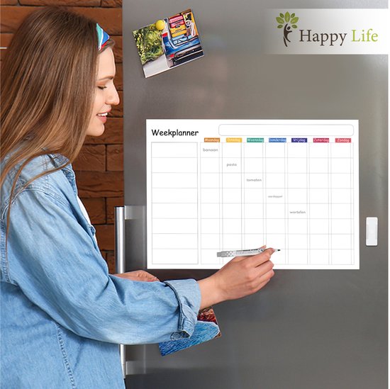 Weekplanner PlakWaarJeWilt – Zelfklevend Whiteboard – 42 x 30 cm