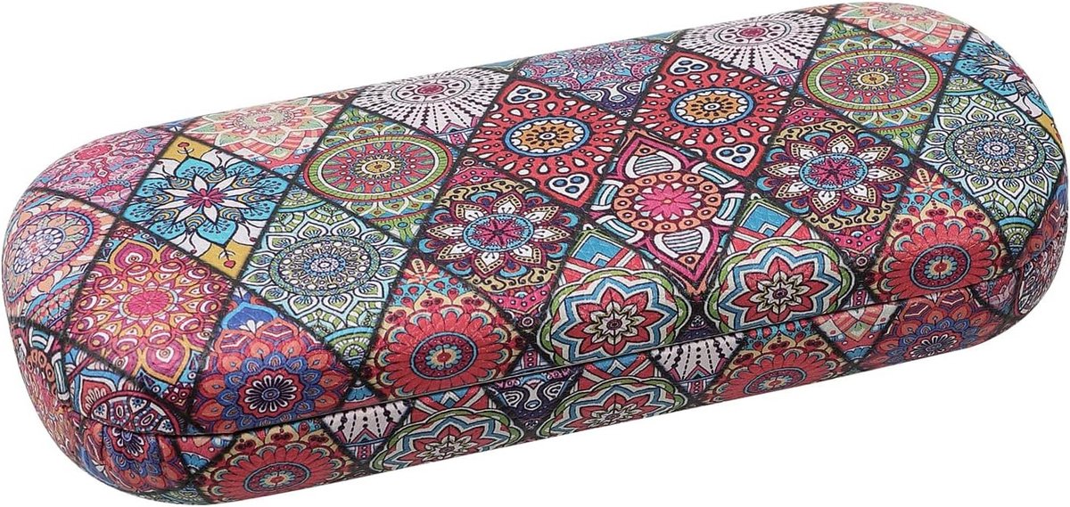 Hard glazen etui van PU leer voor zonnebrillen - Beschermende hoes voor mannen, vrouwen en kinderen met bloemenprint