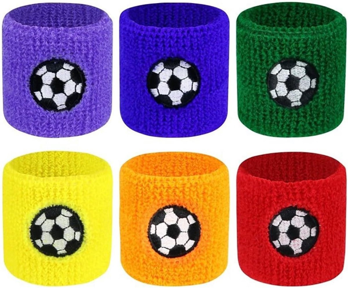 Kleurrijke Absorberende Sport Polsbanden - 6 Stuks Katoenen Zweetbanden voor Actieve Sporten en Fitness