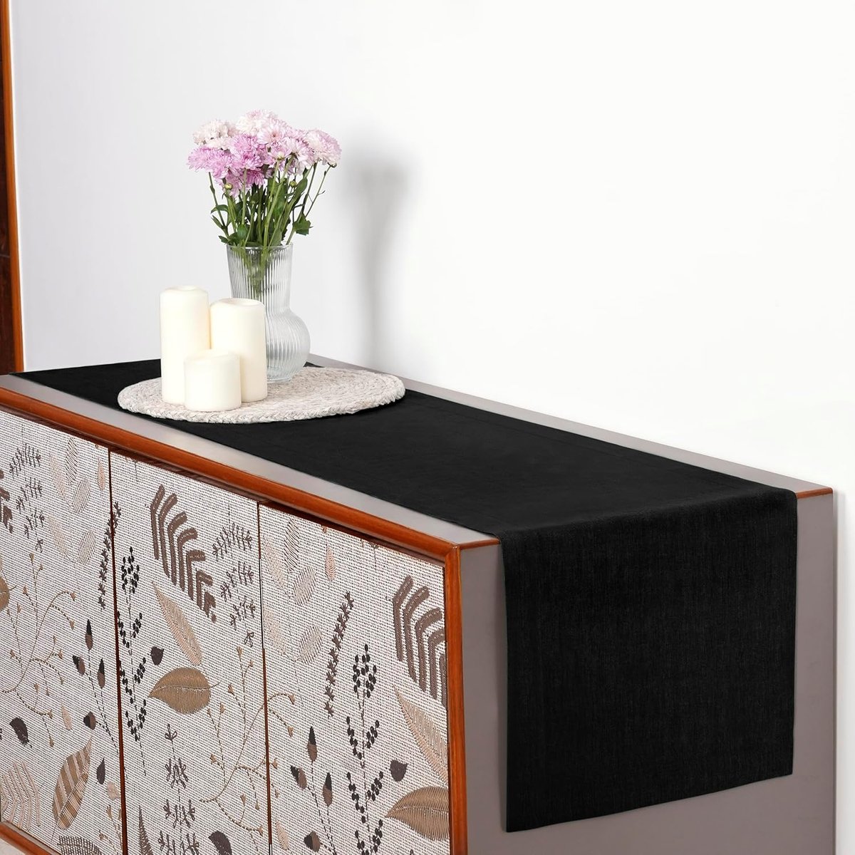 Tafelloper Linnen - Tafeldecoratie - Eettafel Aankleden - Certificeerd Puur Vlas - 14 x 120 Inch - Zwart