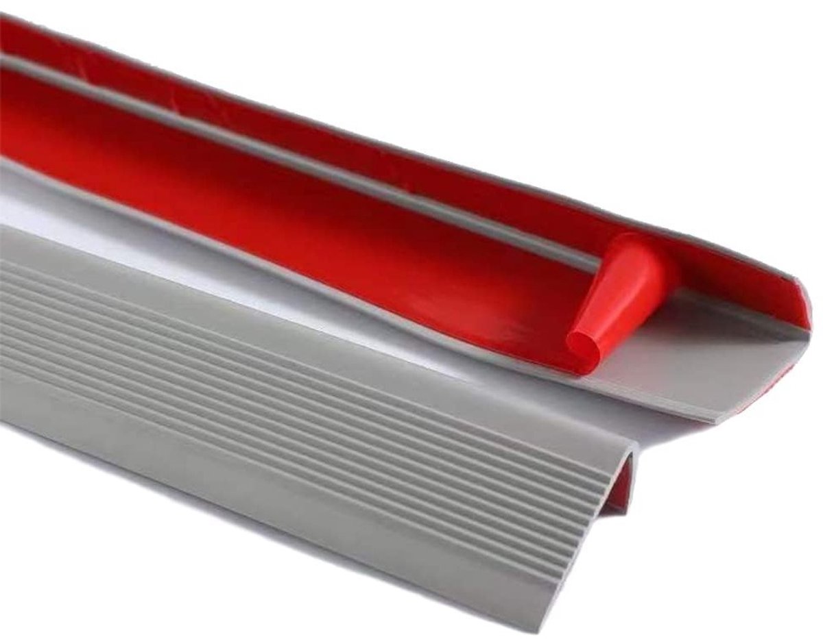 Non-slip traprand strip, zelfklevende vinyl rand, PVC rubberen hoekafwerking voor trappen (50x25mm, grijs) - Veiligheid, duurzaamheid en gebruiksgemak