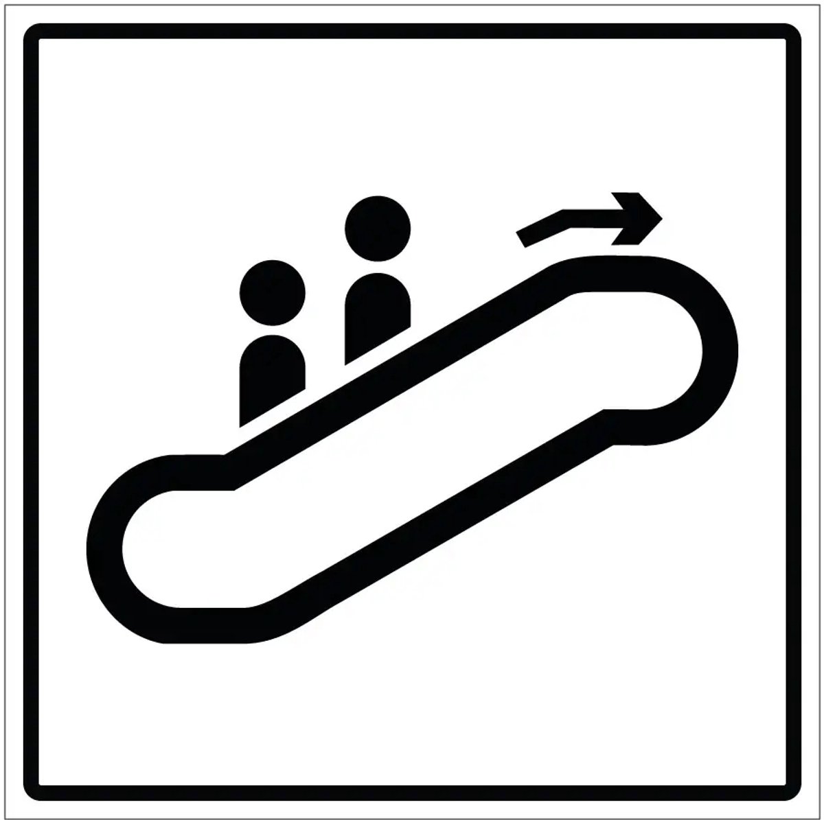 Roltrap omhoog sticker | 30 x 30 cm