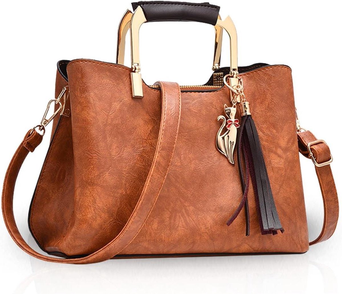 Dames Handtas - Schoudertas Tote - Dagelijks Gebruik - Verstelbare Band - 27 x 13 x 20 cm - Geel