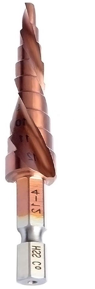 Multi-hole cobalt boor 4-12mm, spirale groef, ideaal voor metaalbewerking en precisieboren