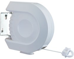 Metaltex - Lundy - Uittrekbare Waslijn - Wanddroger - 15m Drooglengte - Automatisch Oprolsysteem - Inclusief Montagemateriaal - Wit