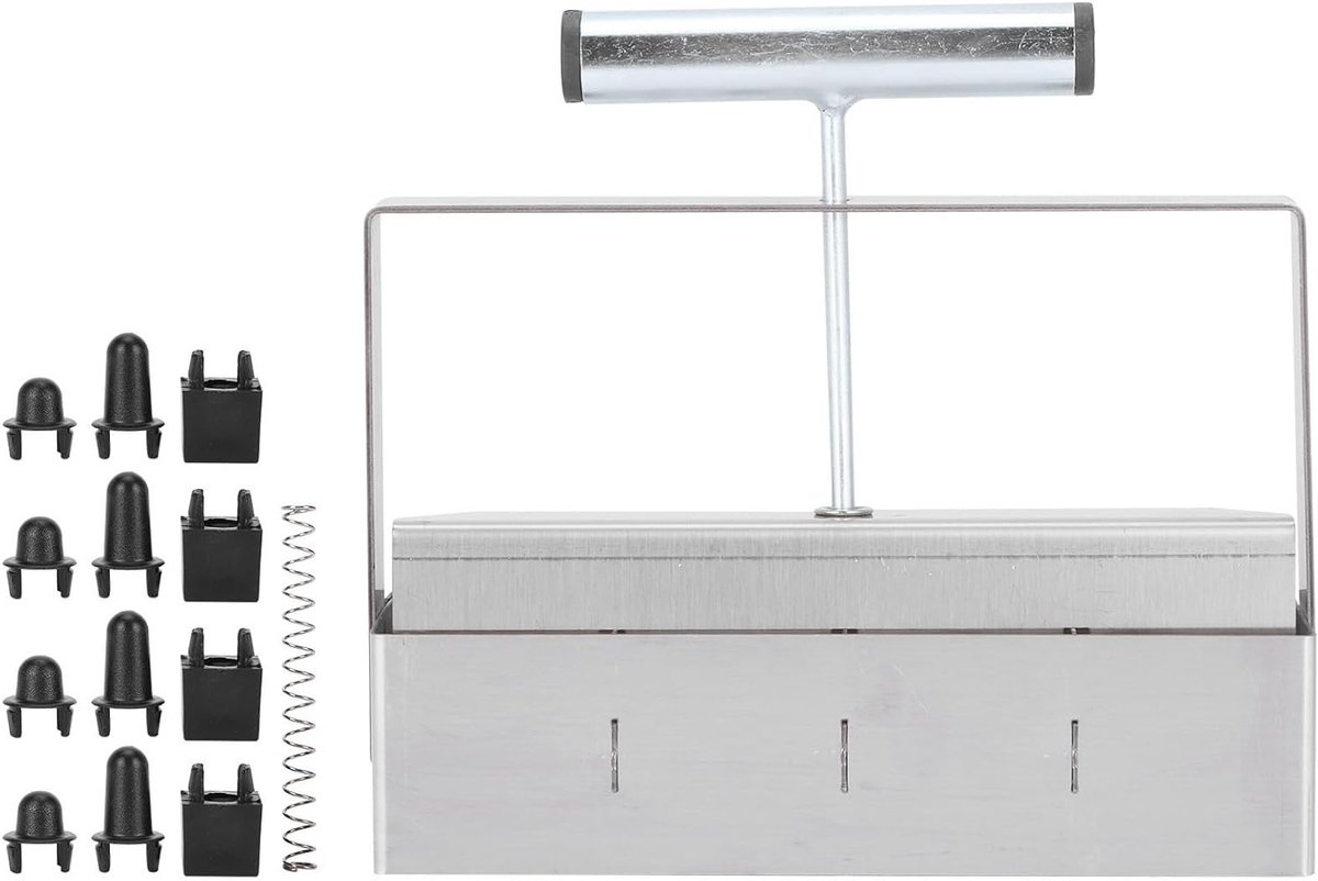 Handmatige Bodemblokker met 4 Grids voor het Starten van Zaden, Groeien van Zaailingen en Tuinplanten, Ideaal voor Kassen en Buitenplanten