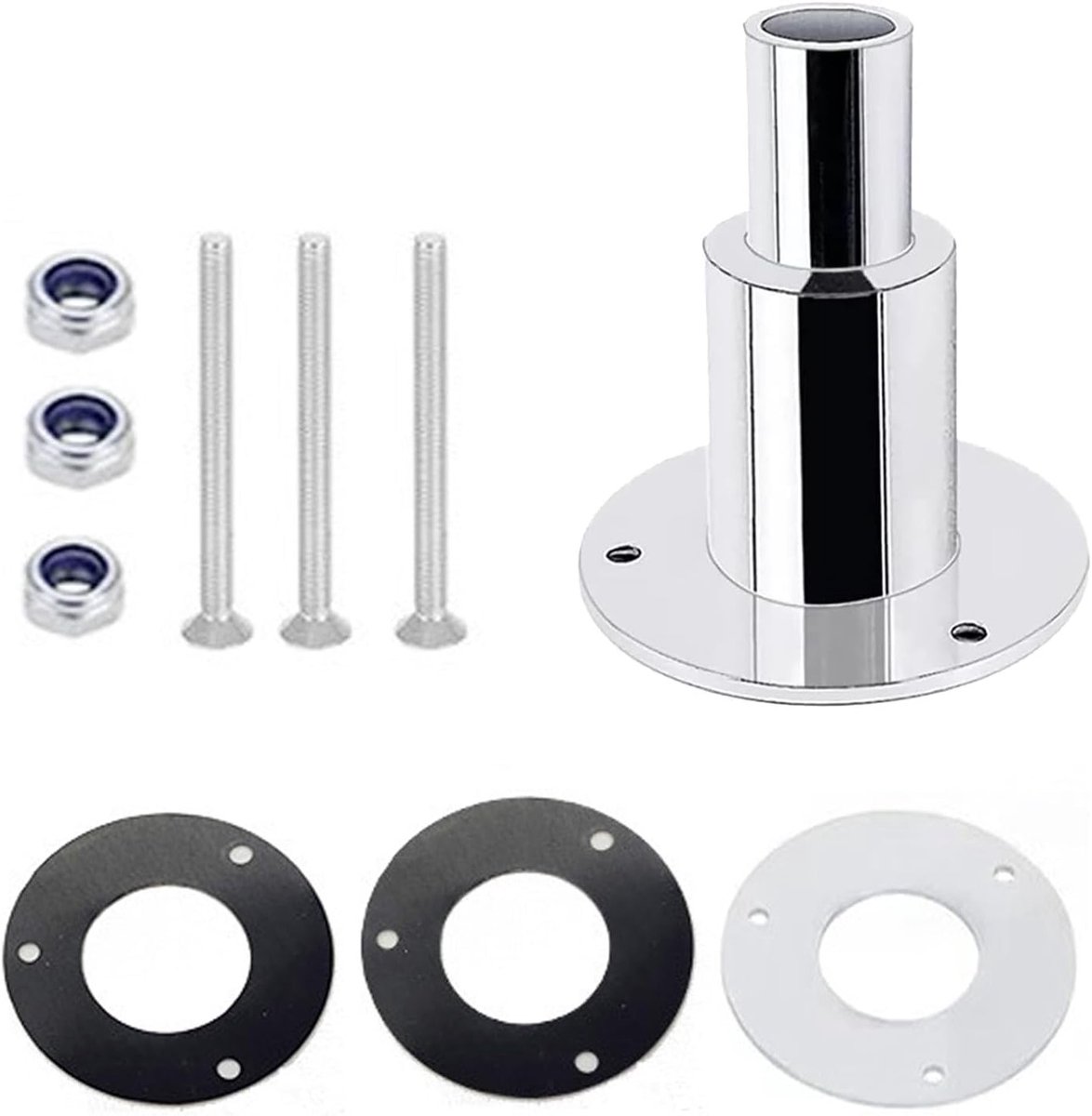 Stainless steel doorvoer voor scheepsuitlaat, geschikt voor 24mm uitlaatslang, ideaal voor dieselverwarming en bootaccessoires