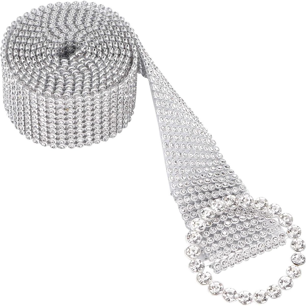 Decoratieve Riemen voor Dames met Diamanten en Glanzend Zilver - Suncatcher Accessoires voor Feestjes en Evenementen