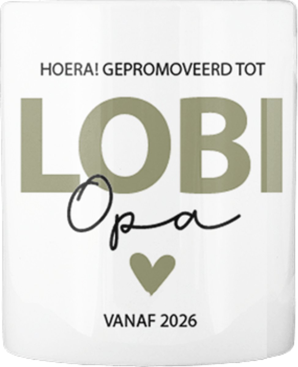 Gepromoveerd tot Lobi Opa |Voor de opa’s | Zwangerschapsaankondiging | Leuk cadeau | Verjaardag | Mok | Wit | Surinaams