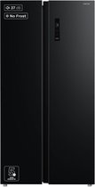 Inventum SKV0178B No Frost energiezuinige Amerikaanse koelkast - 555 liter - Digitaal led-display - IJsblokjesmaker - Stil: 37 dB - Superkoelen - Supervriezen - 2 deuren - Energielabel D - Zwart