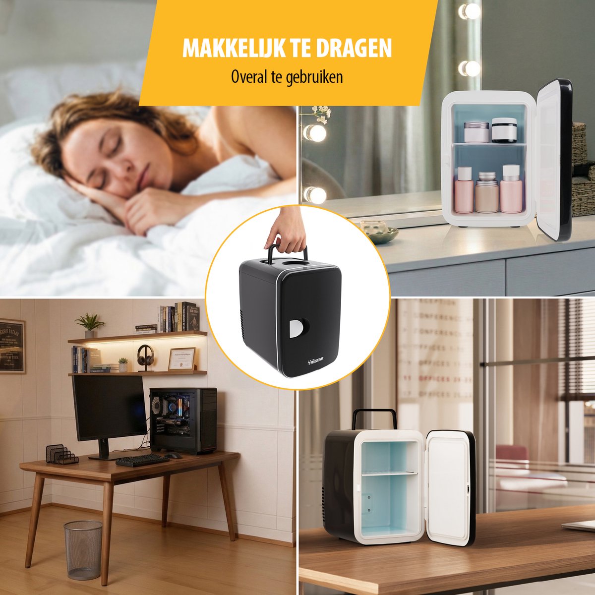 Tristar KB-7604 - Mini Koelkast - 4 L - Make-up Skin Care Koelkast - Gaming Koelkast - Camping Koelkast - 12/230V — afbeelding 2