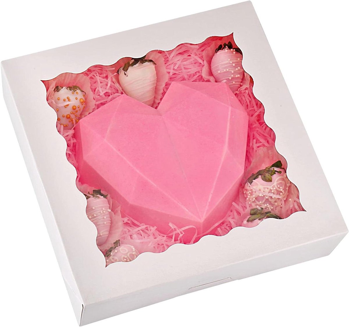 Taartdozen - Bakkerij dozen - Gebak Presenteren - Met venster - 20 stuks 25cm - Wit