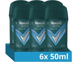 Rexona Men Advanced Protection Anti-Transpirant Deodorant Stick - Cobalt Dry - met Heat Activated Freshness Technologie - 6 x 50 ml