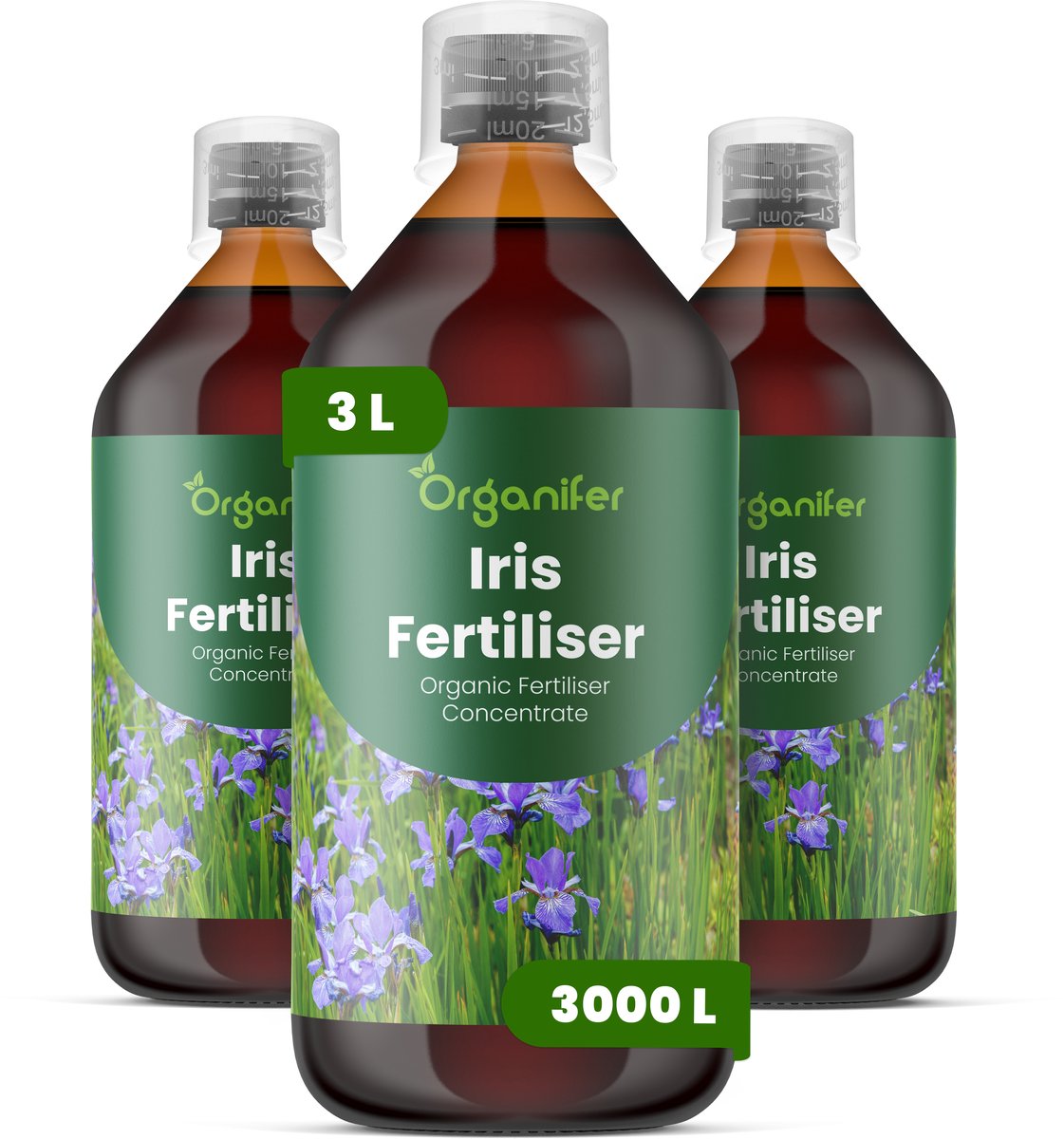 Vloeibare Meststof Voor Iris 3X1 L Voor 3000 L - Npk 2-1-8 - Knopvorming - Langdurige Bloei - Kleurrijke Bloei - Wortelontwikkeling - Sterke Bladeren - Stevige Stelen - Gezonde Rhizomen - Droogtetolerantie - Kleurintensiteit - Organifer