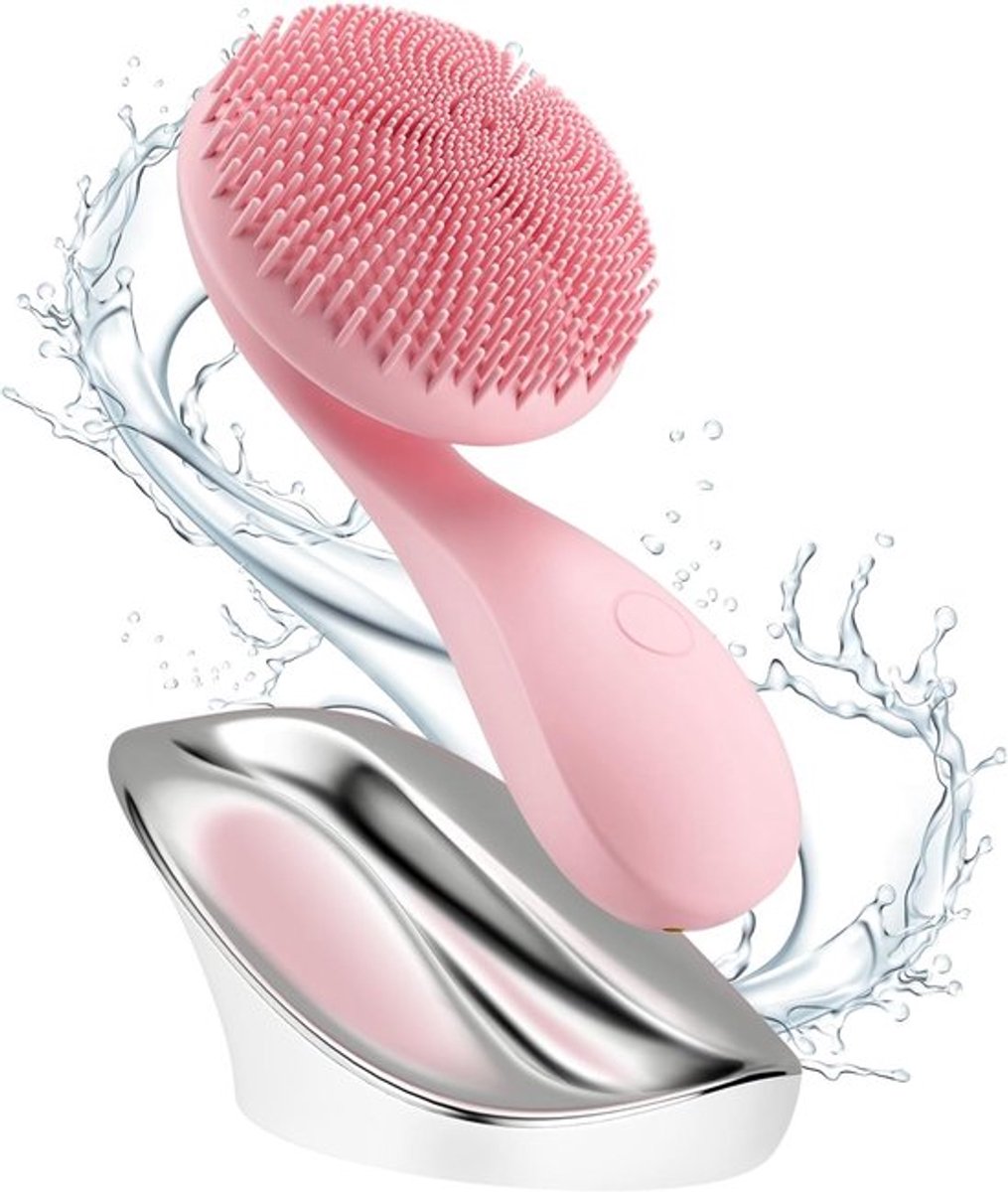 Maxizen Elektrische Gezichtsreiniger – Gezichtsborstel – Facial Cleansing Brush – Face Scrubber – Gezichtsreinigingsborstel – Diepe Reiniging – Oplaadbaar – Waterdicht – Roze