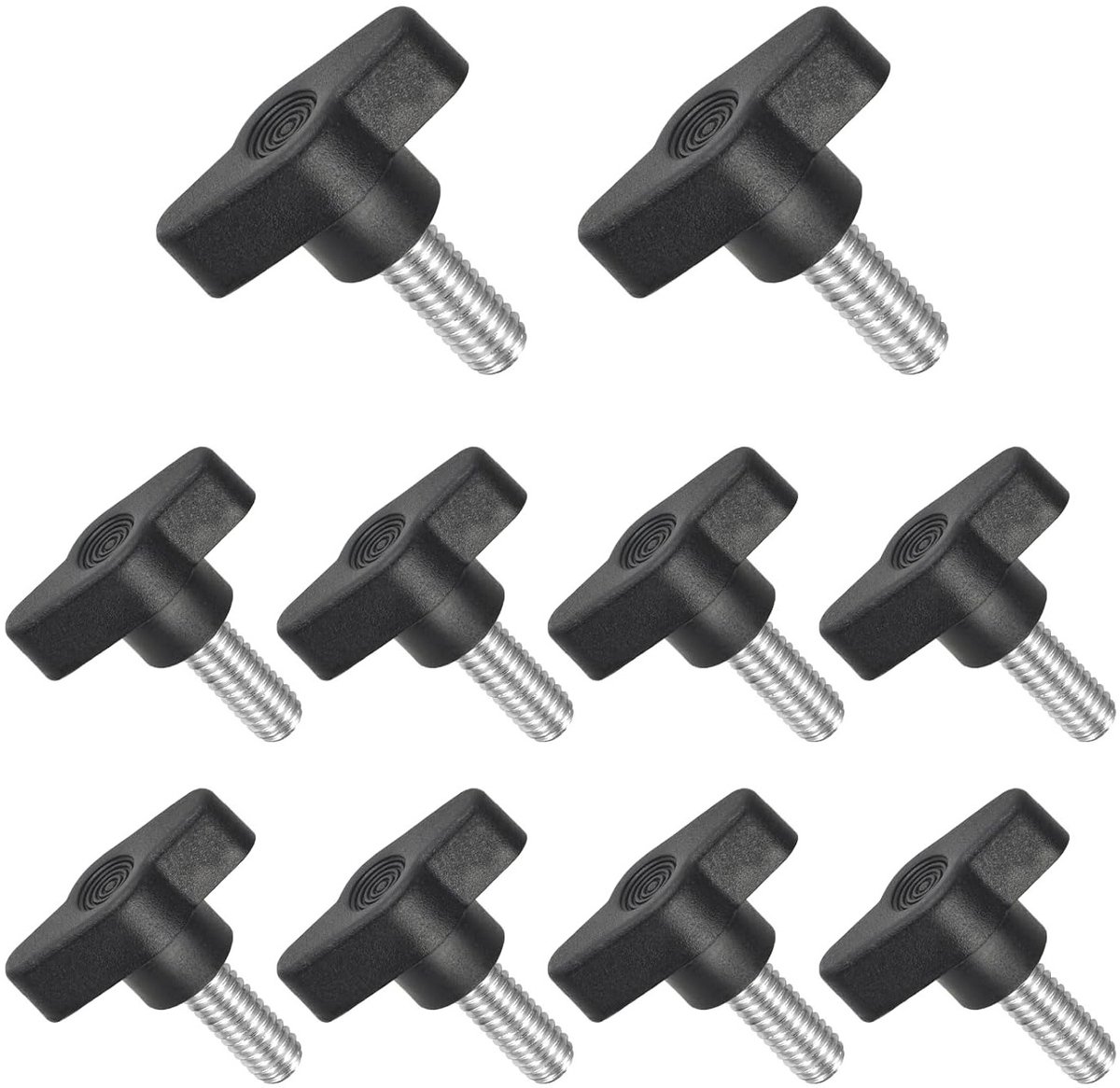 T-vormige vleugelknoppen set van 10, M8 x 20mm klemmoeren, vervangende schroeven voor handgrepen, ideaal voor meubels en machines