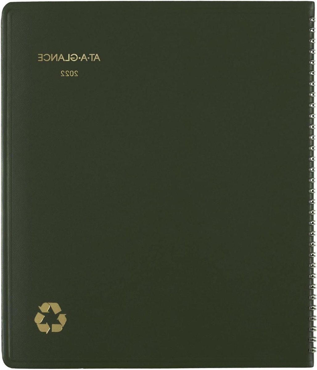 Maandplanner 2022 - Afsprakenboek Agenda - Jaar Overzicht - Gemaakt van Gerecycled Papier - 9 x 11 inch - Groen