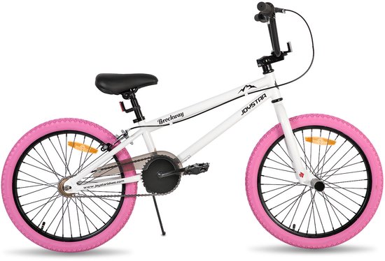 Joystar Brockway BMX-fiets - 20 inch - Handrem - Remmen - Achter V-brake - Pegs - Roze van JOYSTAR — afbeelding 2