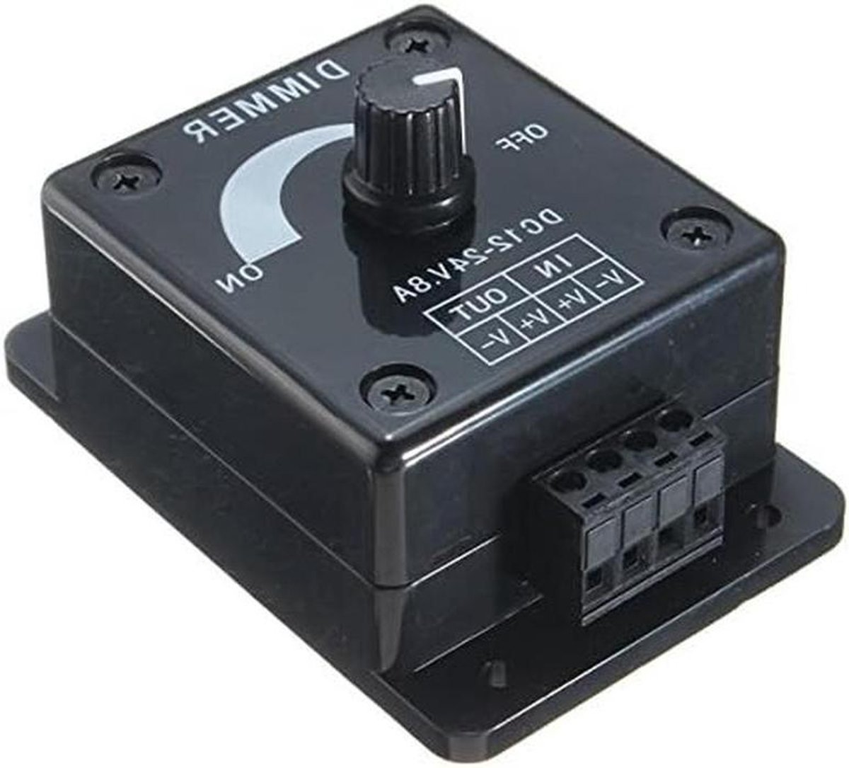 LED Dimmer Schakelaar - Dimbare LED Controller - Verlichting Instellen - Handmatige Helderheidsregeling - 8A 96W - Zwart