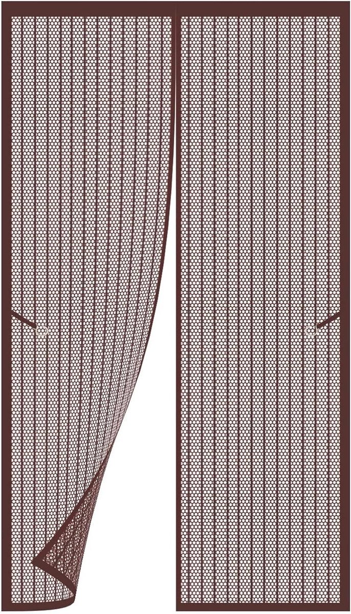 Raamhor - Vliegengordijn - Insecten Buiten - Automatische Sluiting - 75 x 285 cm - Bruin