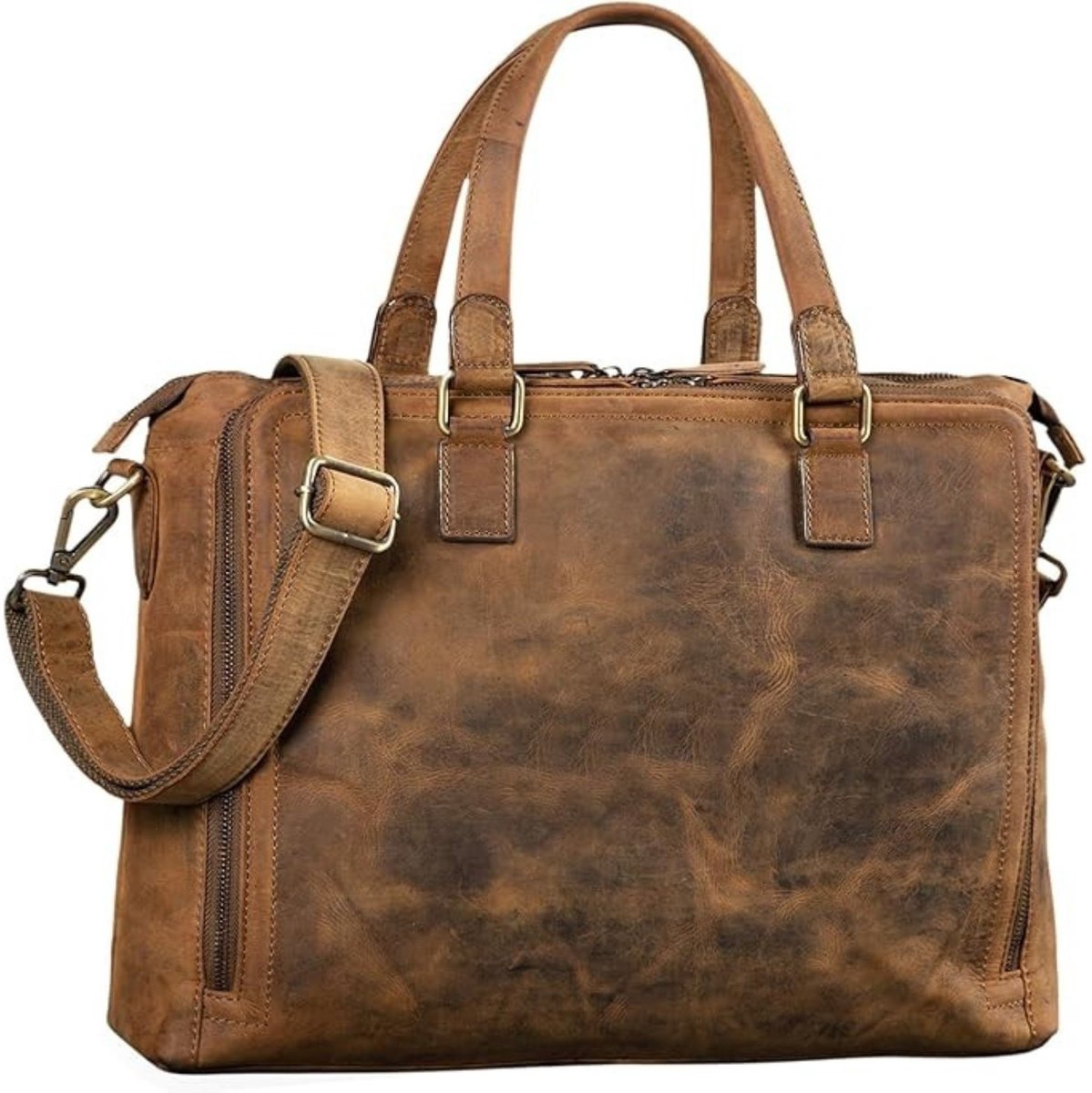 Leren Laptoptas - Laptoptas - Leren Tas - Luxe Leren Laptoptas - Werktas - Schoudertas - Business Tas - Leren Business Tas - 15 inch - Bruin - van Imperatoris