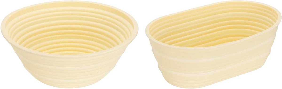 Gaarmandjes Brood - Rijsmandjes Brood - Brood Bakken - Antiaanbaklaag - 2 stuks - Lichtgeel