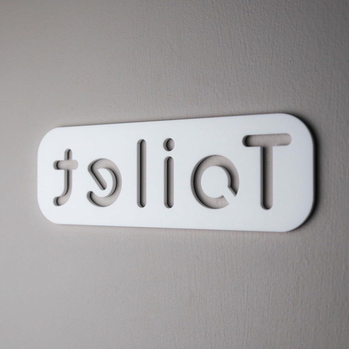 Toiletdeur Wandbord - WC Aanduiding - Aanwijzen Ruimte - Steen Textuur - 15x5 cm - Wit