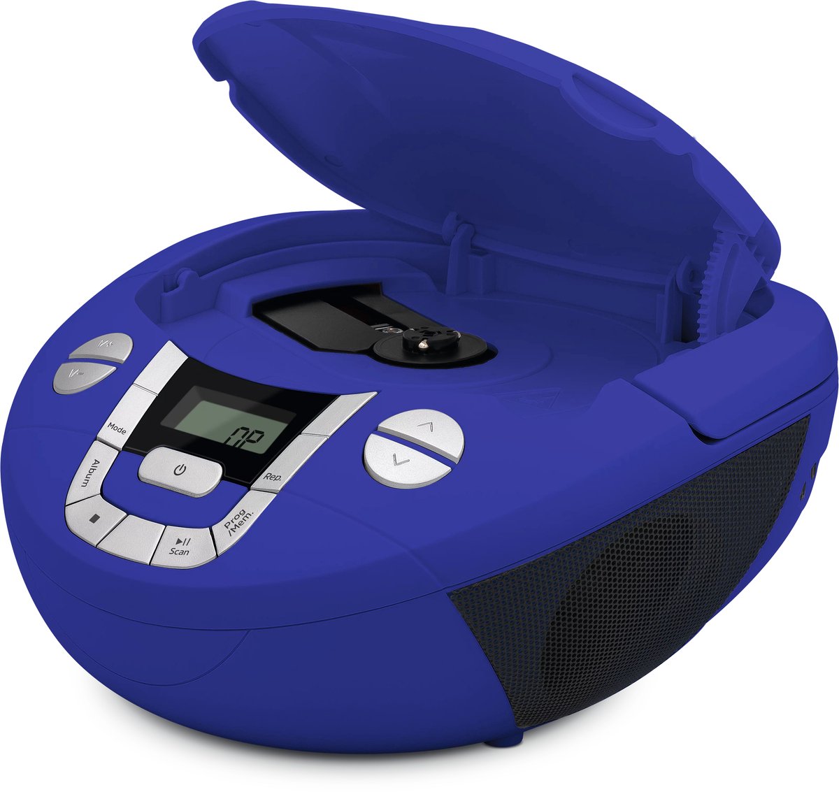 TechniSat VIOLA CD-1 - draagbare stereo cd-speler, boombox met praktische draaggreep (radio voor kinderen, FM-radiotuner, bluetooth-ontvangst, 2 x 1 W RMS-vermogen, net- en batterijvoeding) blauw thumbnail 3