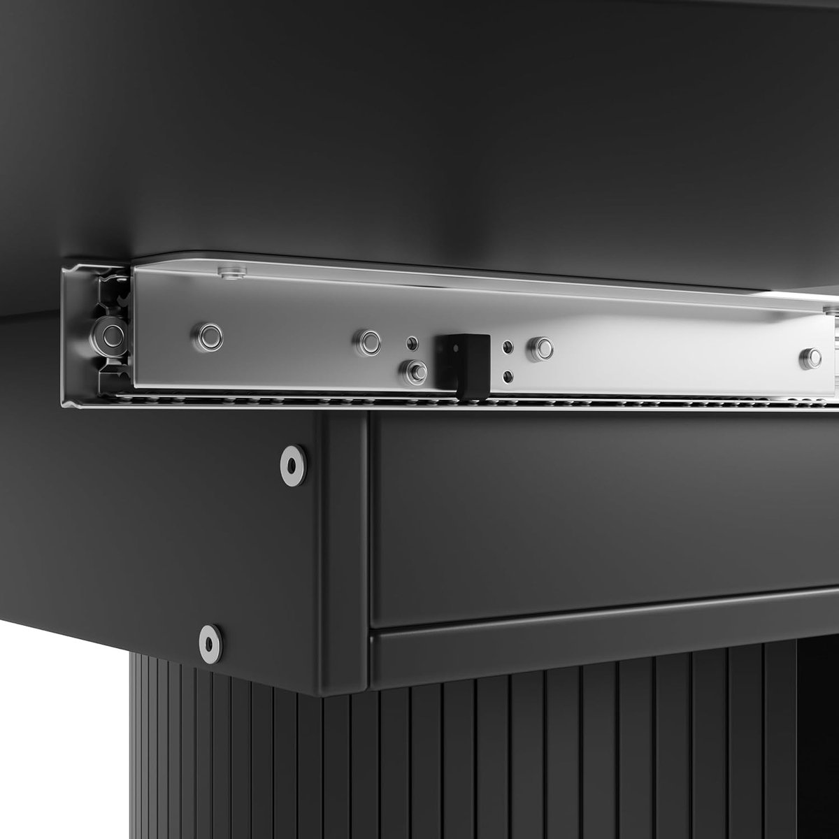 NOIR Luxe Ronde Eettafel met Opbergkolom - Uitschuifbaar 118-158 cm - Mat Zwart