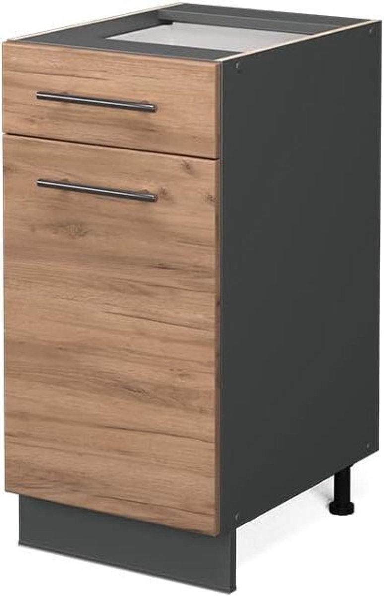 Keukenonderkast - Ladekast Keuken - Keuken Organiseren - Soft-close scharnieren - 40 cm breed - Eiken goud