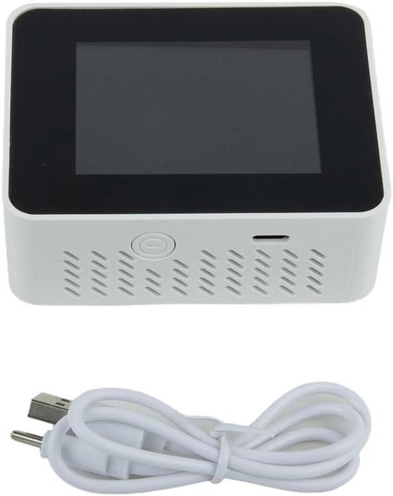 Luchtkwaliteit Detector - CO2 Meter Hygrometer - Binnenklimaat Monitoren - Drie-in-één Meting - 14 x 10 x 5 cm - Wit
