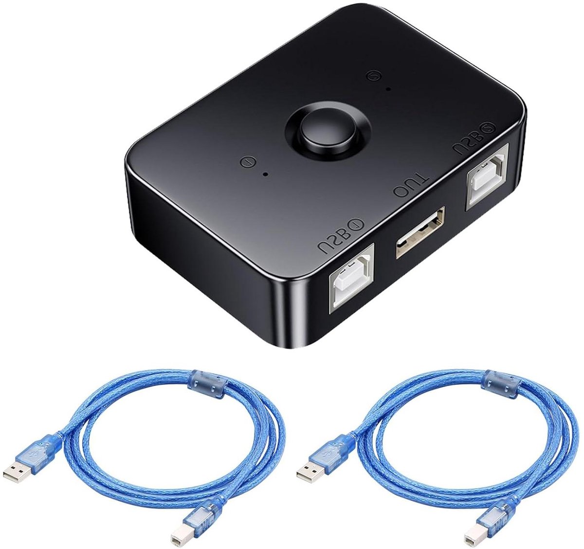 USB Deel Switch - Printer Delen - Twee Computers - Handmatige Schakelaar - 2 Poorten - Zwart