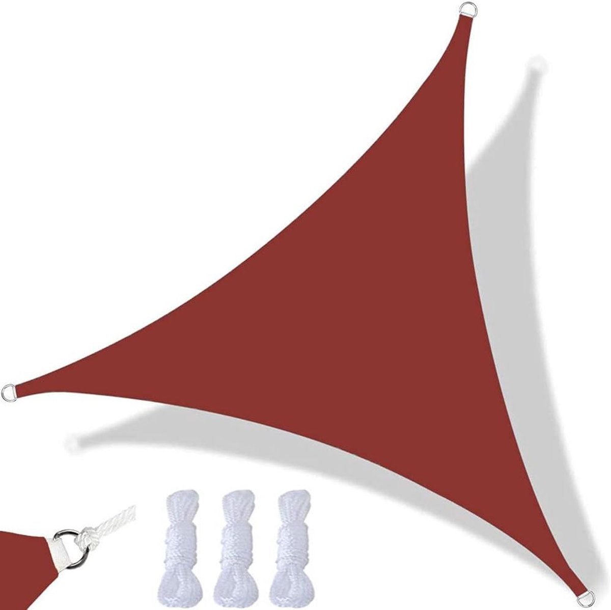 Driehoekig Zonnezeil - Schaduwdoek Waterdicht - Buiten Ontspannen - UV Bescherming 90% - 2.4x2.4x2.4m - Roest Rood