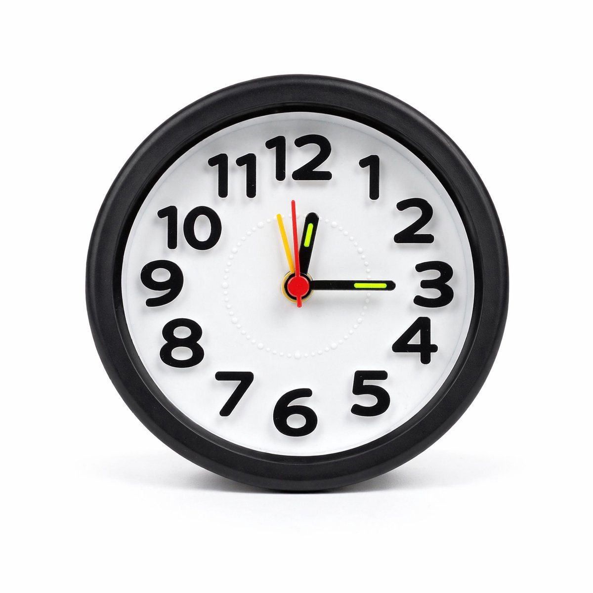 Analoge Wekker – Compacte Decoratieve Tafelwekker – Instelbaar Alarm – Klassiek Tikkend Geluid – Duidelijke Grote Cijfers – Batterij Inbegrepen – Rond – Zwart