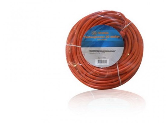 VB Verlengsnoer 20 meter – H05VV-F – 2×1.5mm² – Zonder randaarde – Oranje