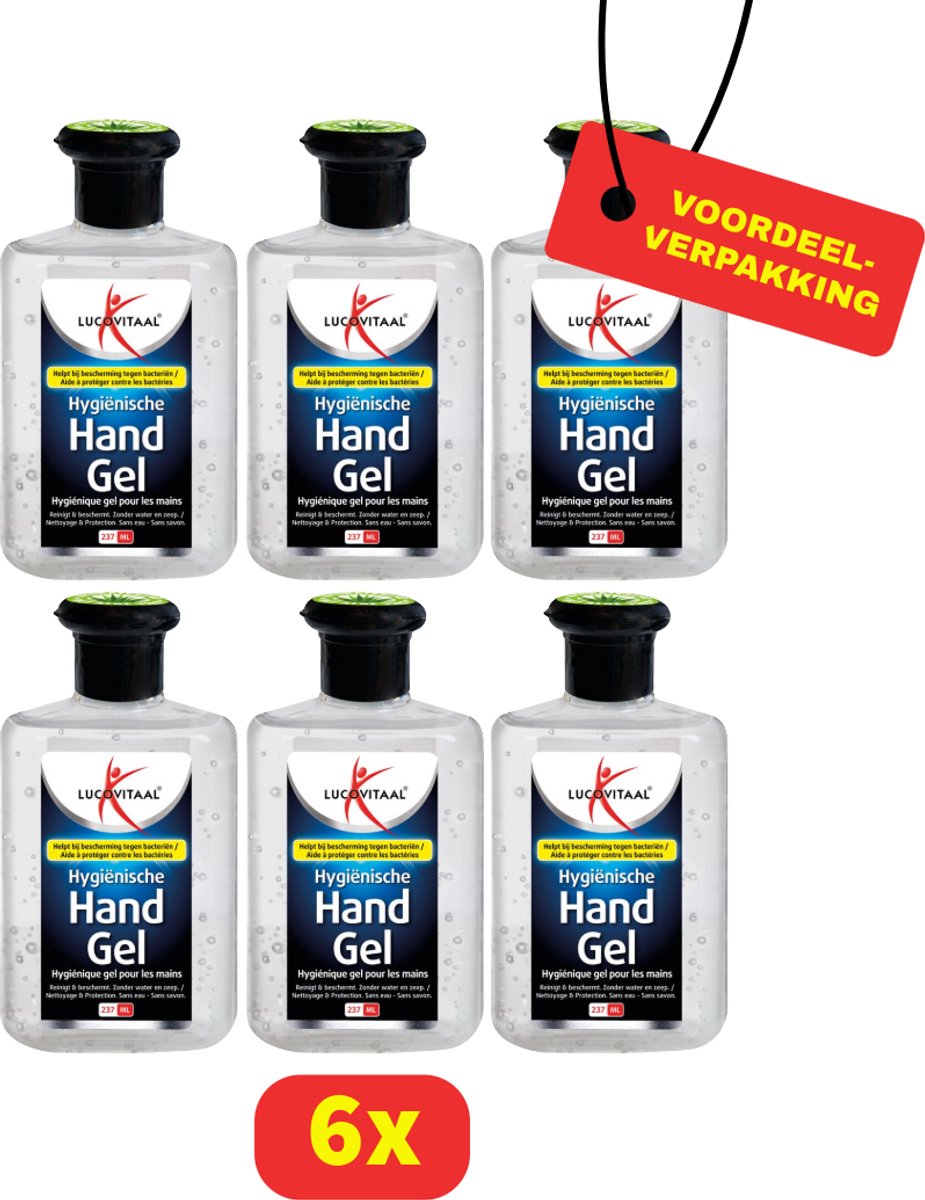 Lucovitaal Hygiënische Handgel - 6 x 237 ml - Voordeelverpakking