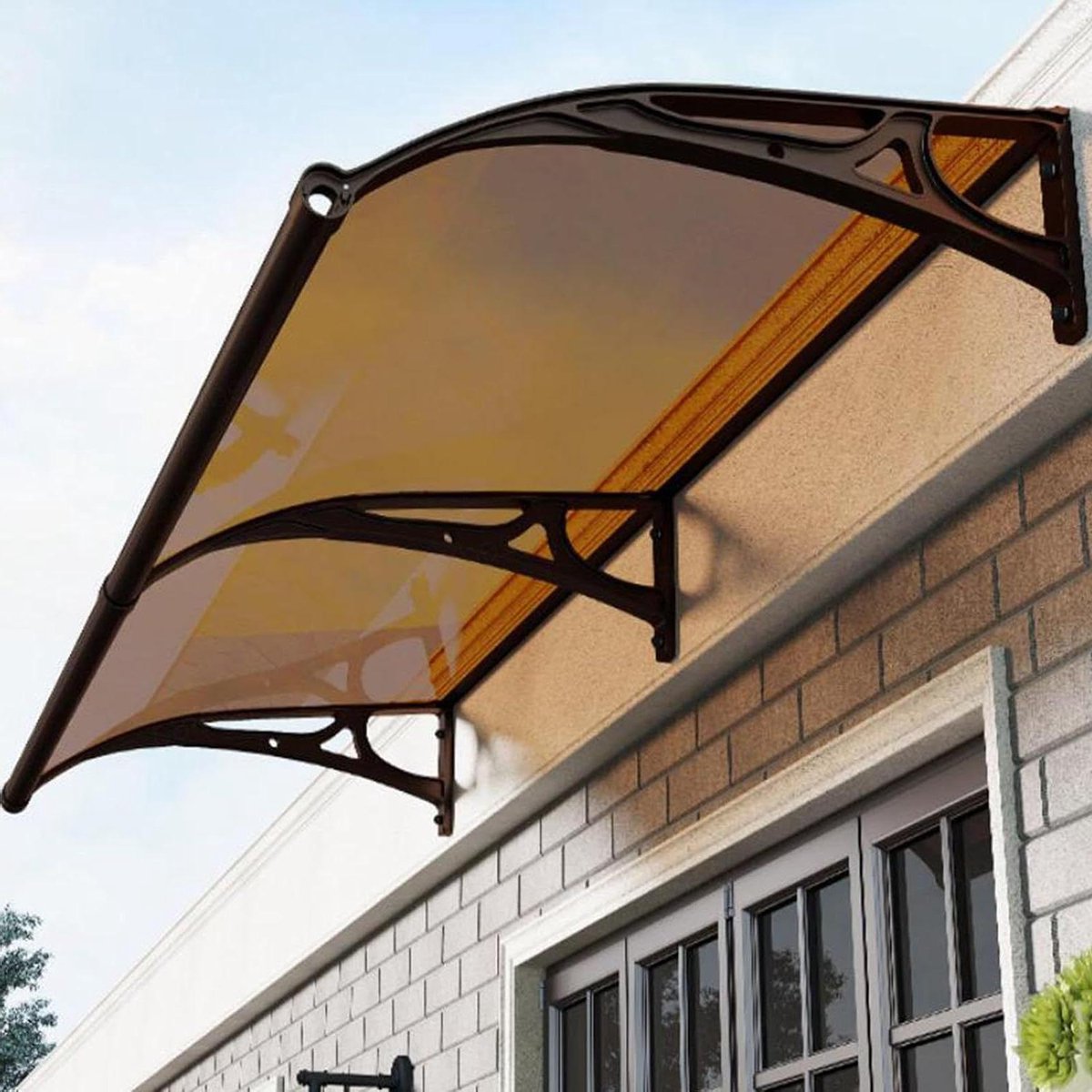 Voordeur Luifel - Regenbescherming - Huis Beschermen - Grote Goot - 60x250cm - Transparant