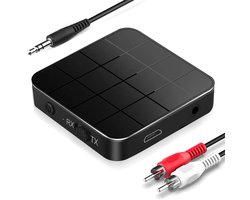 Bluetooth Transmitter - Bluetooth Receiver - Adapter - Zwart - audio