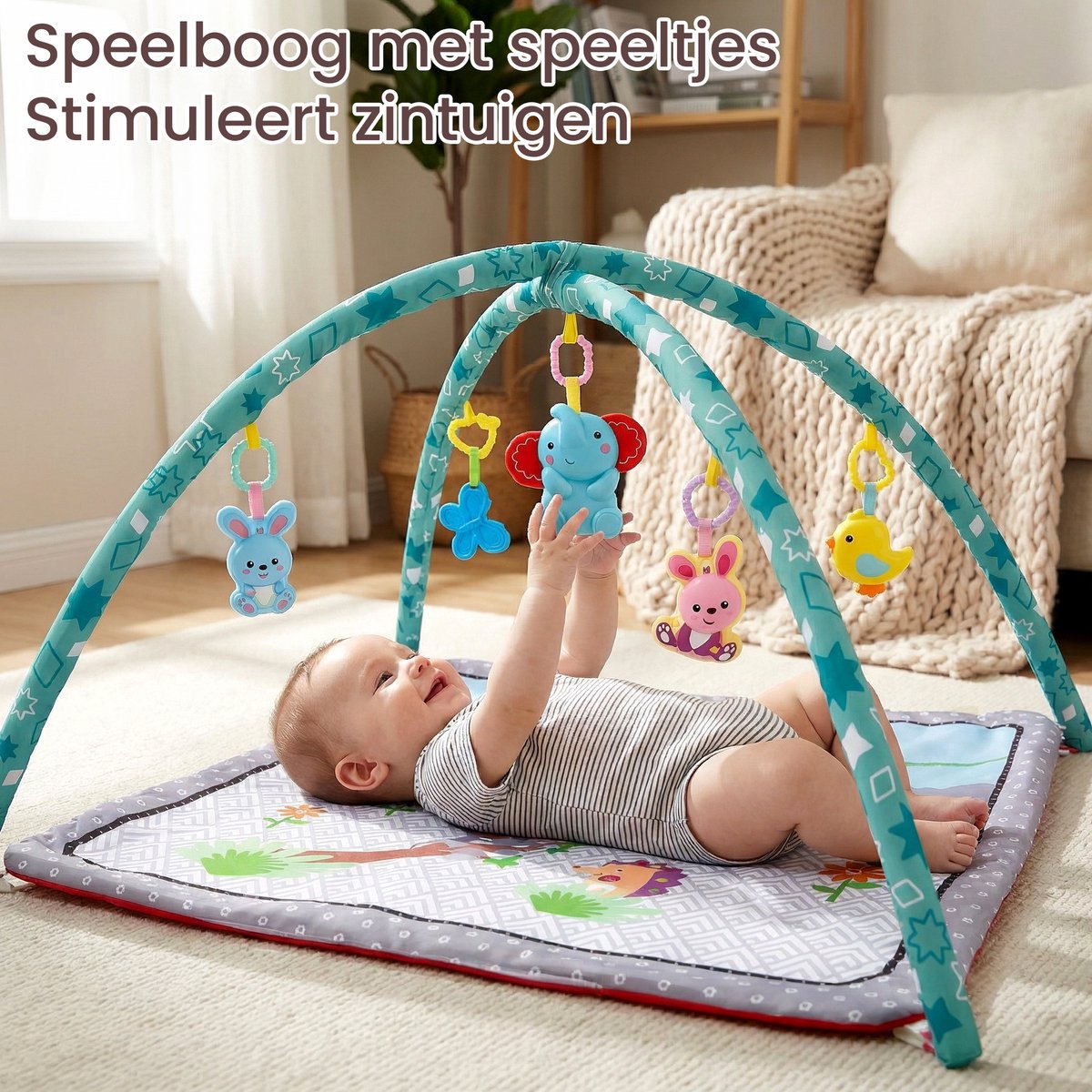 Speelkleed Baby met Boog - Buikligtrainer 78x78cm thumbnail 3