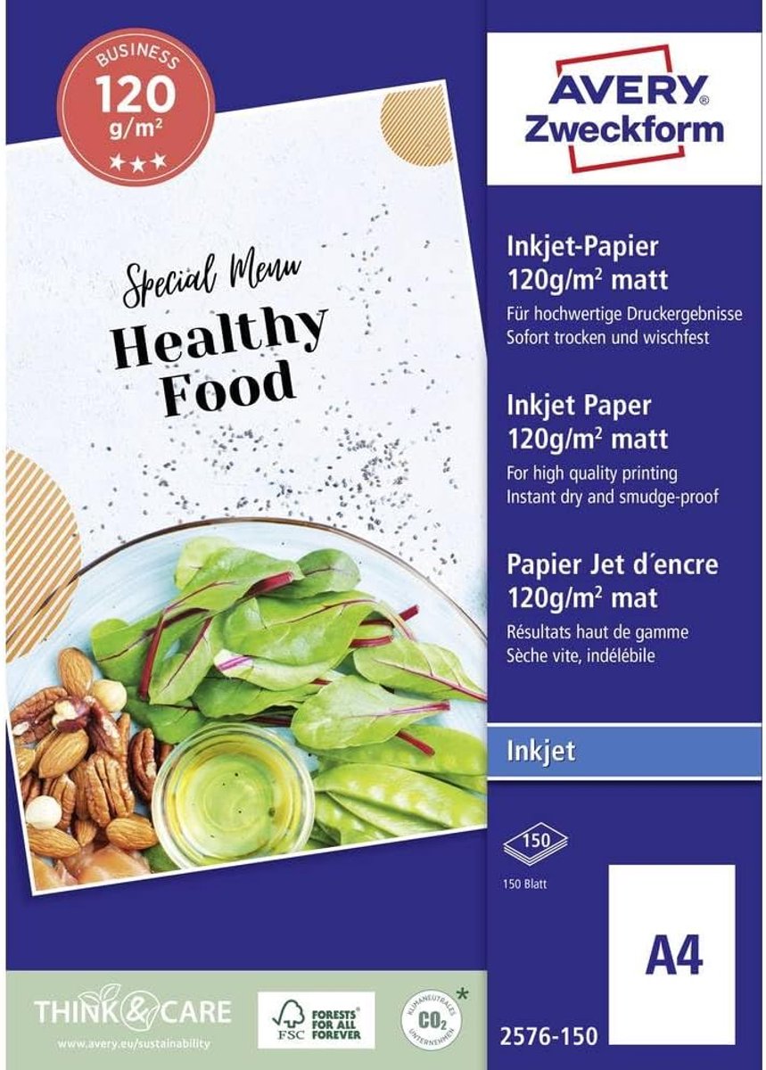 Inkjet Papier - Kantoor Papier - Documenten Printen - Matte Coating - A4 150 Vel - Wit